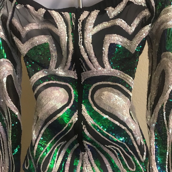 Beaded Bodysuit with heart shaped design. - Picture 4 of 9